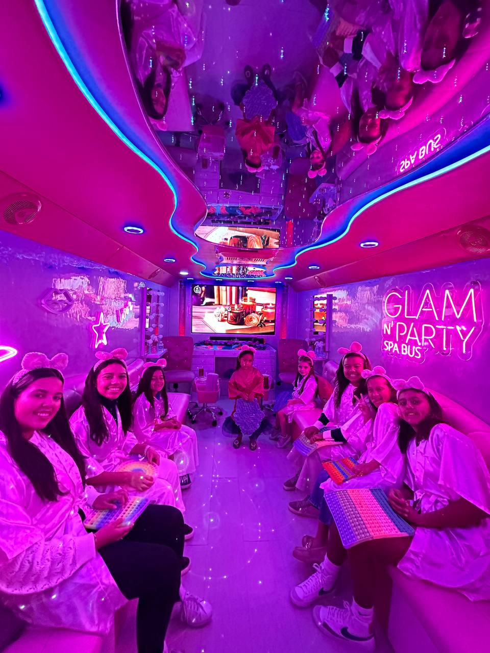 Pink party experience on the bus