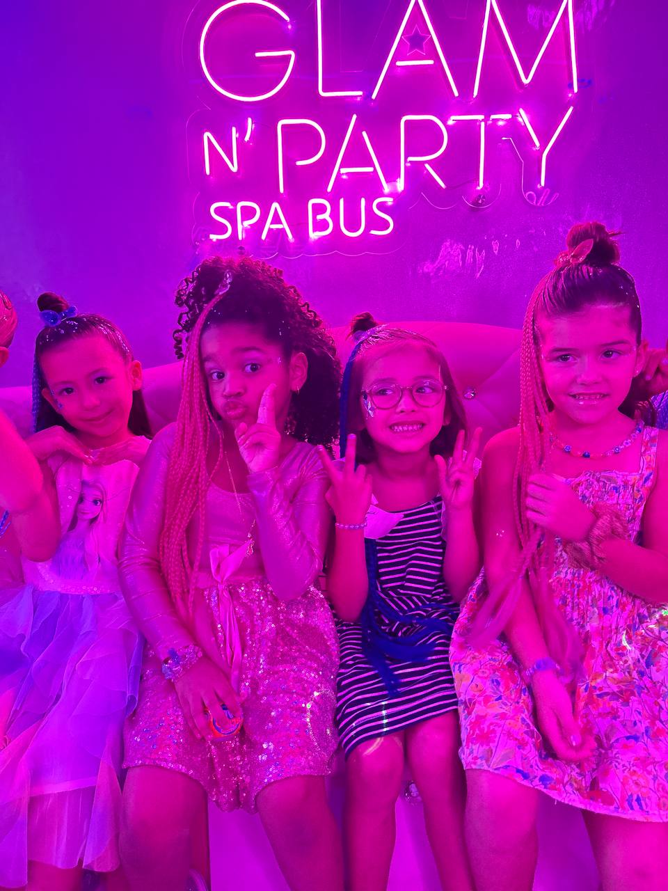 Party time on the glam bus